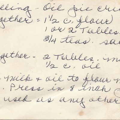 No Rolling Oil Pie Crust