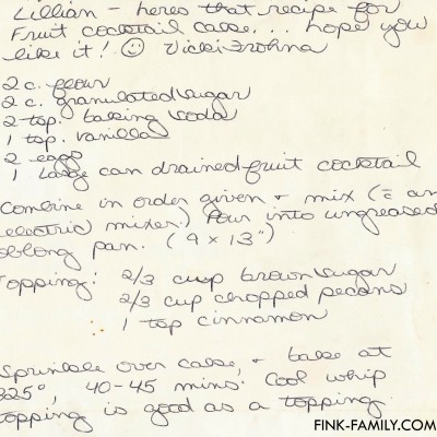 Fruit Cocktail Cake from Vicki Frohna